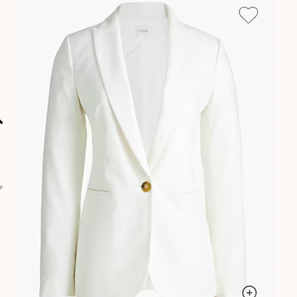J. Crew white linen one-button blazer Size 6
